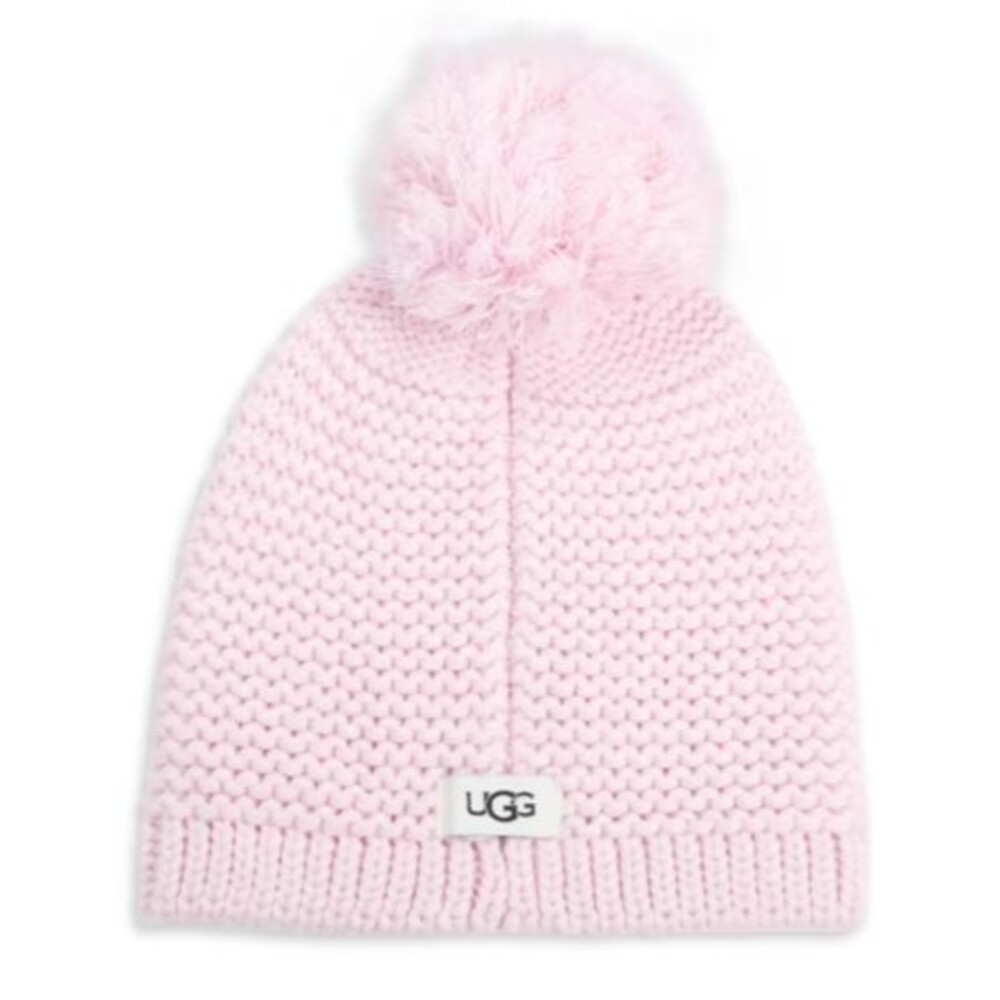 NWT WOMENS MEN'S UGG KNIT WOOL BLEND BEANIE POM HAT OSFA PINK